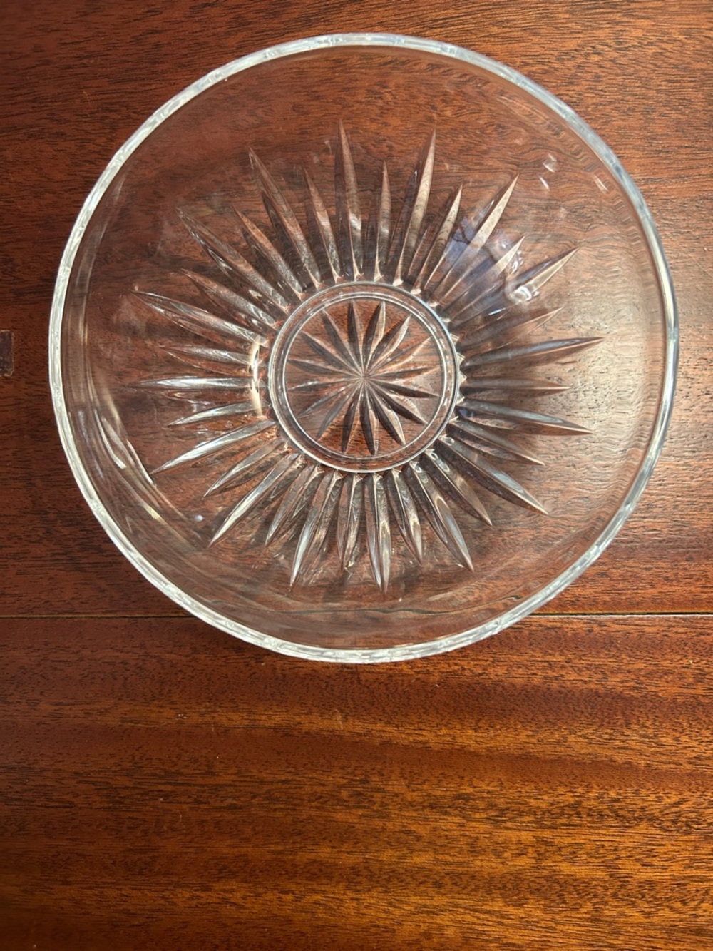 Vintage Princess House Highlights Pattern Lead Crystal Serving Bowl